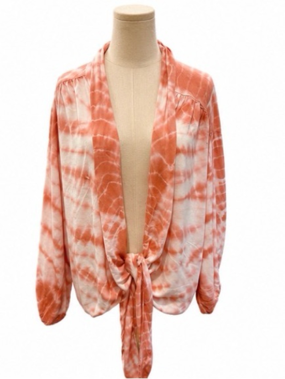 Young Fabulous & Broke Tie Dye Tie Front Kimono Cardigan Small Oversized Boho